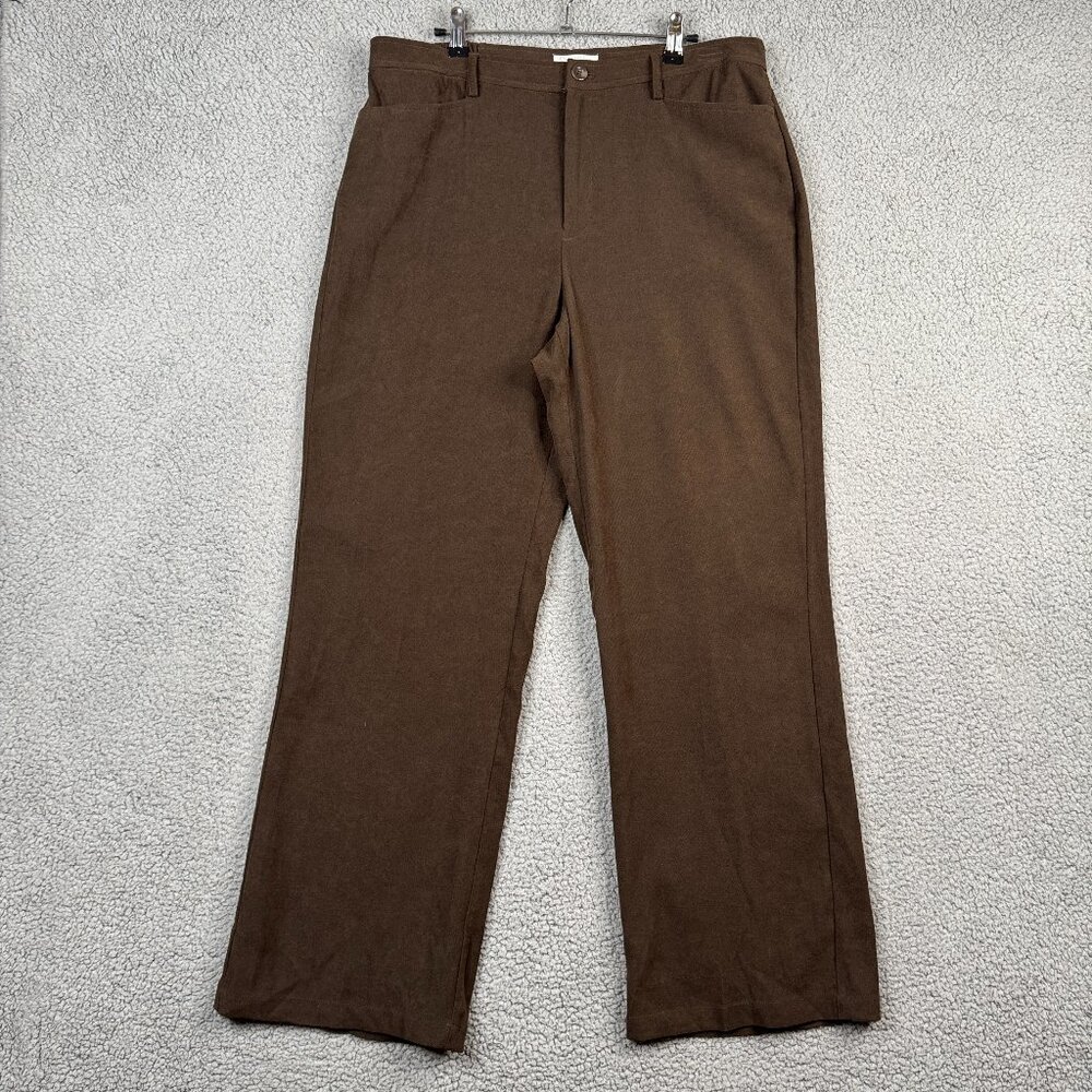 Christopher And Banks‎ Pants Womens Size 14 Dark Brown Chino Straight Leg Soft